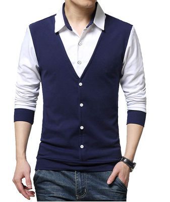 EYEBOGLER Regular Men's Cotton Waist Coat Style Tshirt/T-Shirt