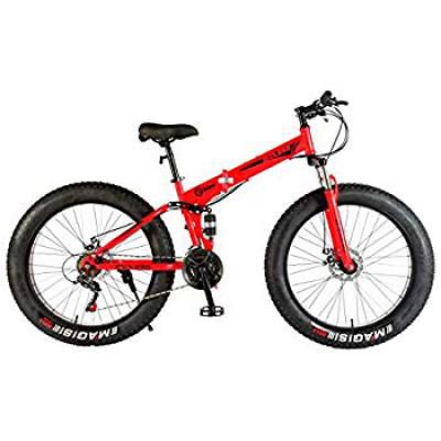 Endless 26T Foldable Fat Tyre Double Suspension Mountain Bike (Mat Red)