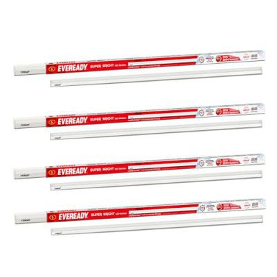 Eveready 20W LED Batten | Highly Efficient | 100lm/W Pack of 4 | White, Cool Day Light