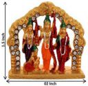 FABZONE Gold Plated With Stones God Shri Ram Darbar | Murti Decorative Showpiece - 4 cm (Brass, Multicolor)...