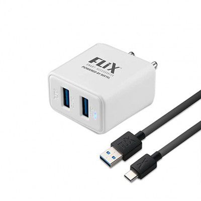 FLiX (Beetel) Bolt 2.4 12W Dual USB Smart Charger