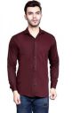 FabTag - Mesh Men Solid Casual Maroon Shirt...