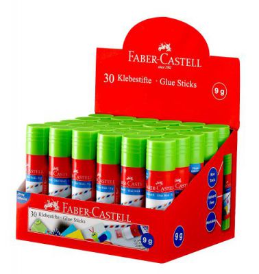 Faber-Castell Glue Stick - 9g, Pack of 30 (Multicolor)