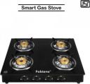 Fabiano 4 Burner-Smart-Glass Manual Ignition ISI Certified Gas Stove...