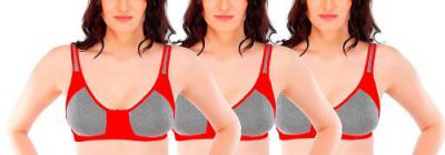 Fabme Women's Non Padded Bra - (Pack of 3), (RED)