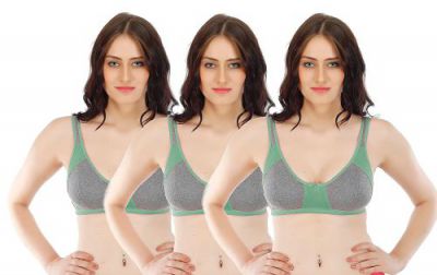 Fabme Women's Non Padded Non Wired Bra (Pack of 3)