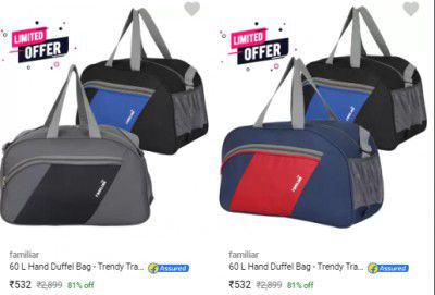 Familiar Combo Duffel Bags upto 80% off