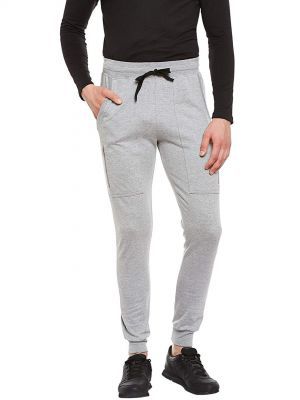 GRITSTONES Grey Melange Regular Fit Track Pant for Men GSTRKPNT1535GMEL