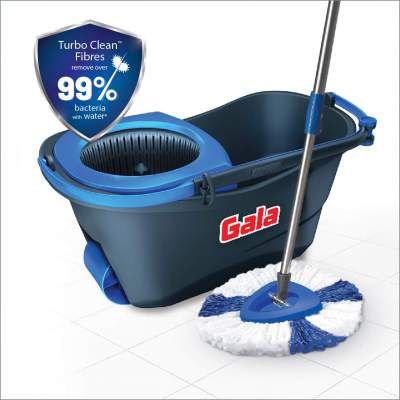 Gala Turbo Spin Mop (Grey and blue), 4 Pcs