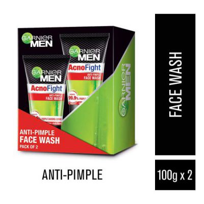 Garnier Men Acno Fight Anti-Pimple Facewash, Pack of 2, 200g