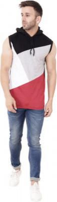 Geum Color block Men Hooded Multicolor T-Shirt