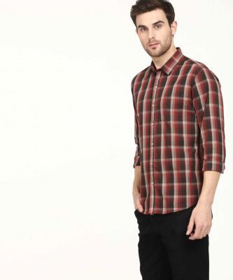 Global Nomad Men Checkered Casual Slim Shirt