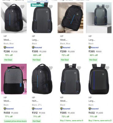 HP Laptop Backpacks Starts at ₹315
