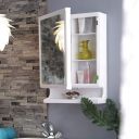 Happer Premium Plastic Wall Mounted Mirror and Storage Cabinet (White)...