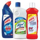 Harpic Powerplus Disinfectant Toilet Cleaner, Original - 1 L + Lizol Disinfectant Floor Cleaner, Pine - 975 ml + Harpic ...