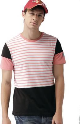Harvard Color block Men Round or Crew White, Pink, Black T-Shirt