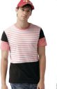 Harvard Color block Men Round or Crew White, Pink, Black T-Shirt...