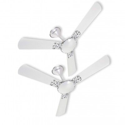Havells Enticer Art 1200mm Decorative, Dust Resistant, High Speed Ceiling Fan (Pearl White Chrome, Pack of 2)