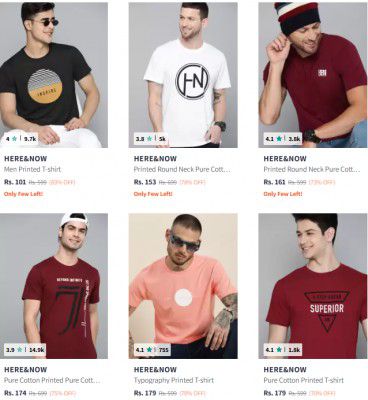 Here & Now T-Shirts Start at ₹149| For Mens