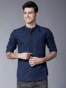 Highlander Men Solid Casual Mandarin Shirt...
