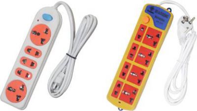 Huaisheng Smart Products 8 Pin & 5 Pin Extension Cord 8 Socket Surge Protector (Pack of 2) 8 Socket Extension Boards