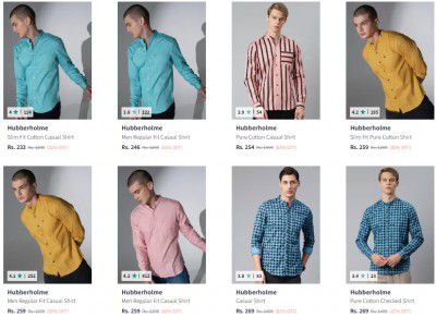 Hubberholme Men's Shirts from ₹179 | Up to 82% off
