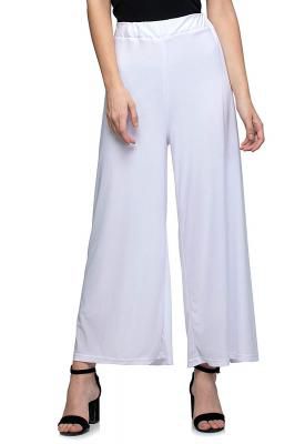 Jakqo Womens Bottom Wear Synthetic Palazzo (Free Size, White)