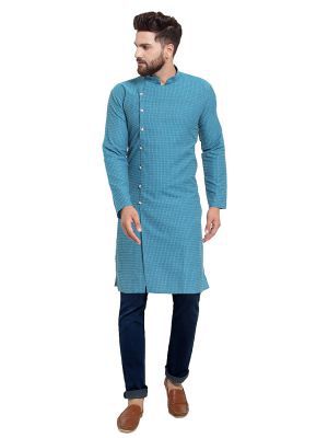 Jompers Men's Cotton Jacquard Kurta Only