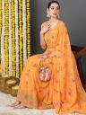 KALINI Floral Printed Sequinned Georgette Anarkali Kurta with Trousers & Dupatta...