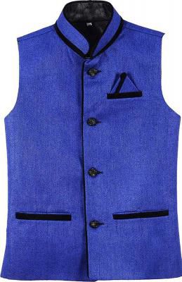 KGD Exports Men's Cotton Nehru Jacket Waistcoat (Blue, 40)