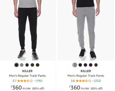 KILLER Men's Track Pants upto 80% off