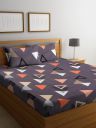KLOTTHE Purple Geometric 210 TC Cotton...