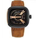 Kademan Brown Business Casual Waterproof Leather Strap Unique Display Square Dial Watch for Men and Boys...
