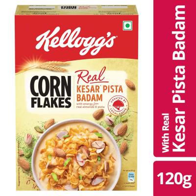 Kellogg's Cornflakes Real Kesar Pista Badaam Pouch, 120 g