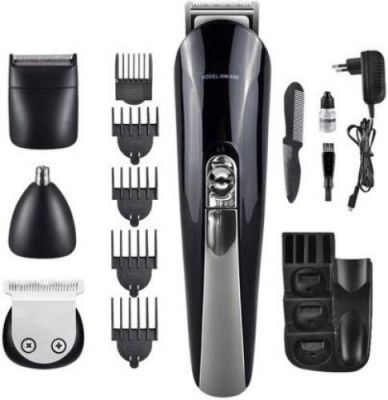 Kemei Rechargeable km-600 multi-functional 11 in 1 grooming kit shaver trimmer eyebrow trimmer nose trimmer hair clipper for men Runtime: 120 min Trimmer for Men (Black)