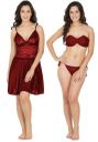 Klamotten Satin Women Nightwear and Bikini Set...