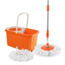 Kleeno by Cello Hi Clean Spin Mop, Bucket Floor Cleaning, 2 Microfiber Refills, Orange...