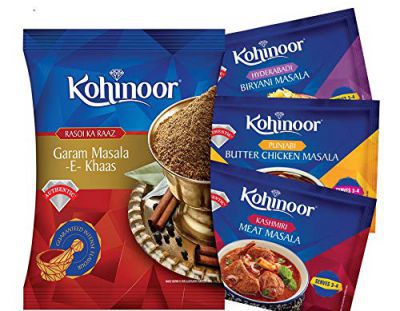 Kohinoor Biryani Masala, 15g with Chicken Masala, 15g, Meat Masala, 15g and Garam Masala, 40g Combo Pack
