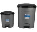 Kolorr Go Clean Pedal Waste Garbage Bin Trash Can Modern Design Plastic Dustbin - 6.5L & 23L (Pack of 2) - Silver...