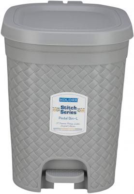 Kolorr Stitch Pedal Waste Bin Modern Design Trash Can Plastic Dustbin - 7L (Daiso Grey)