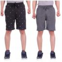 LIVFIT Men Cotton Shorts - Grey & Black...