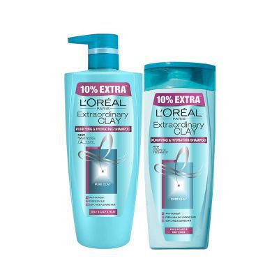 L'Oreal Paris Extraordinary Clay Shampoo, 1L (640ml+360ml) - Combo pack of 2