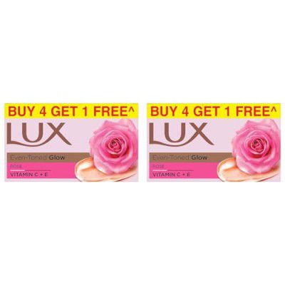 LUX Even Toned Glow|Rose & Vitamin E Bathing Soap|For Glowing Skin| Beauty Soaps|150 g (Pack of 2)