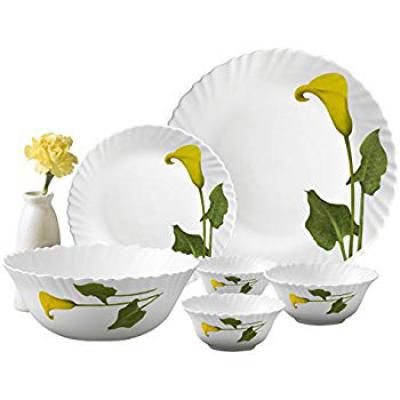 LaOpala Amber Lily Dinner Set, 27-Pieces, Multicolour