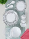 Larah by BOROSIL Orwin Jupiter Series Jupiter White & Grey 34 Pcs Printed Dinner Set...