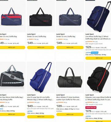 Amazon : Upto 84% OFF - Lavie Sport Duffle Bag