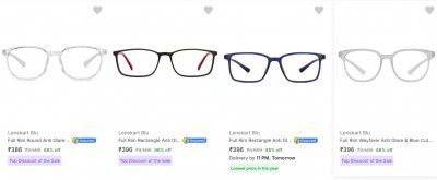 Flipkart : Lenskart Blu Frames Upto 85% Off