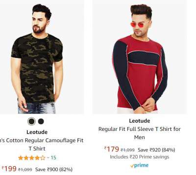 Leotude Men's T-shirt Upto 82% Off