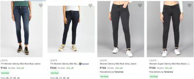 UP TO 81% OFF | Levis Women's Jeans Starts at Rs 599