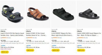 Upto 70% OFF - Liberty Mens Footwear | Starts At Rs.179